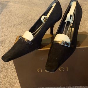 Gucci Black Suede Heels